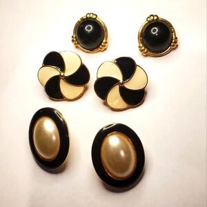 3 pairs of vintage earrings